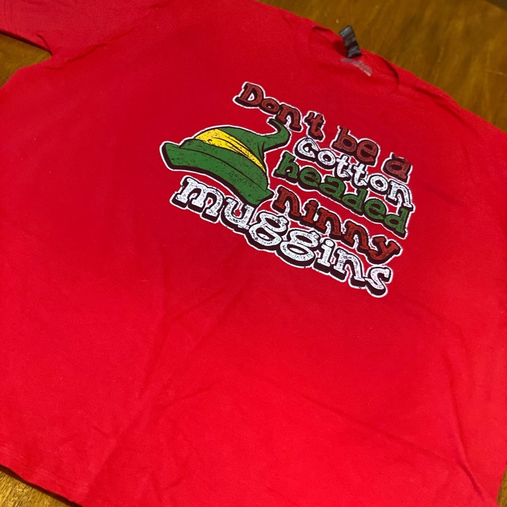HG Apparel Dont Be a Cotton Headed Ninny Muggins Shirt 2XL Men Elf Movie Tee NWT